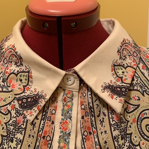 Miss Look Paisley Long Sleeve Blouse NWOT - Picture 4 of 11